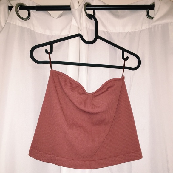 Dusty Rose Ribbed Crop Top - Picture 3 of 3